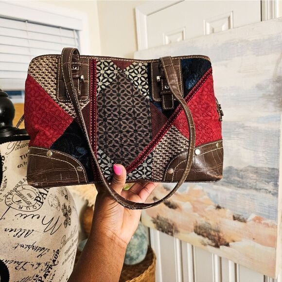 VTG Relic Patchwork Tapestry Detail Boho Shoulder Bag. - Picture 8 of 16